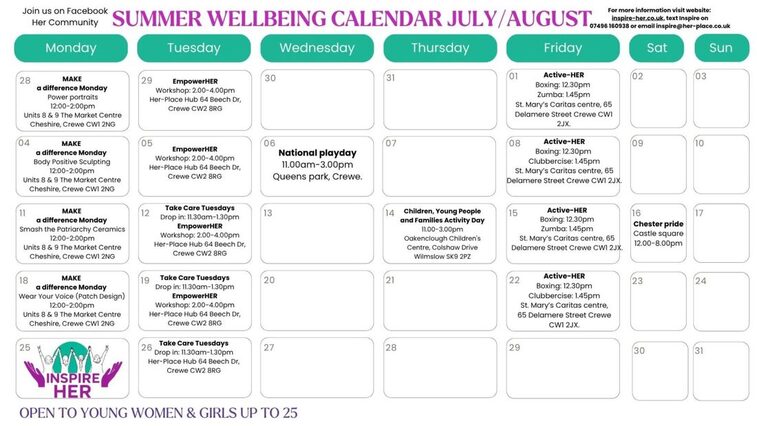 Inspire summer activities planner 2025