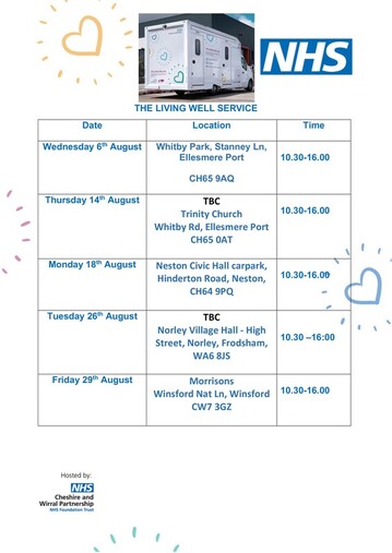 Live Well bus August 2025 timetable